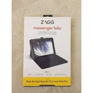ZAGG Apple-iPad 10.5 Keyboard-Messenger Folio-Charcoal